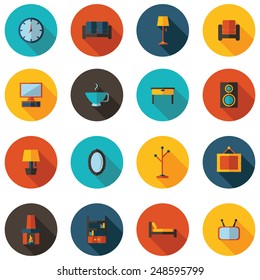 flat living icons in vector format