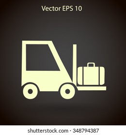 Flat loading machine icon. Vector
