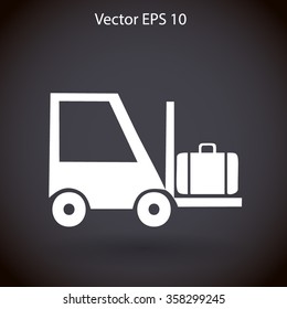 Flat loading machine icon. Vector