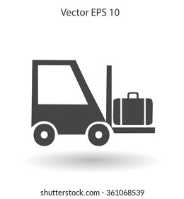 Flat loading machine icon. Vector
