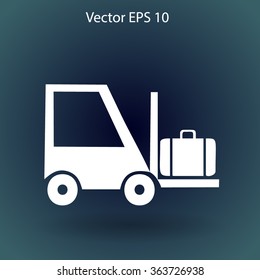 Flat loading machine icon. Vector