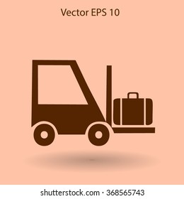 Flat loading machine icon. Vector