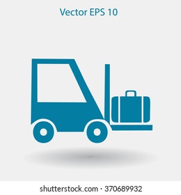 Flat loading machine icon. Vector