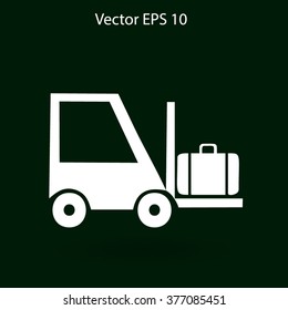 Flat loading machine icon. Vector
