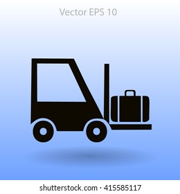Flat loading machine icon. Vector