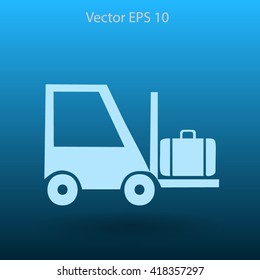 Flat loading machine icon. Vector