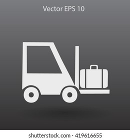 Flat loading machine icon. Vector