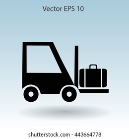 Flat loading machine icon. Vector