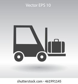 Flat loading machine icon. Vector