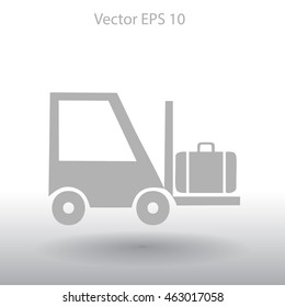 Flat loading machine icon. Vector