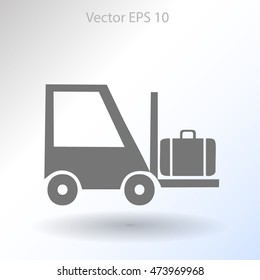 Flat loading machine icon. Vector