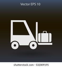 Flat loading machine icon. Vector