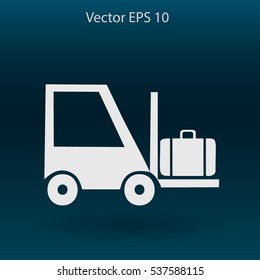 Flat loading machine icon. Vector