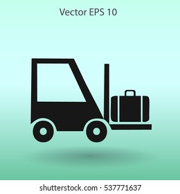 Flat loading machine icon. Vector