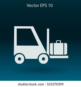 Flat loading machine icon. Vector