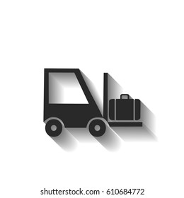 Flat loading machine icon. Vector