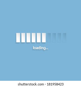 Flat Loading Screen With Light Blue Background