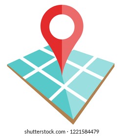 flat location icon color on white background