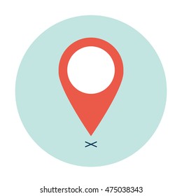 Flat location icon. Map pin icon. Vector illustration.