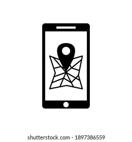 Flat location icon, map icon. Vector map with Label Icons