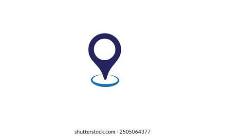 Flat location icon on transferred background