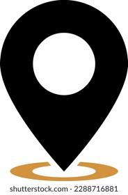 Icono de alfiler de posición plana como concepto de búsqueda de posición aislado en blanco