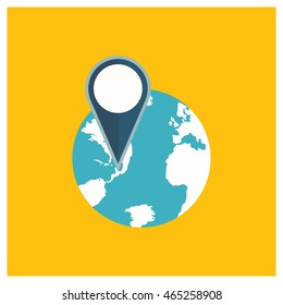 Flat Location Pointer icon. Flat icon modern design style vector illustration concept.