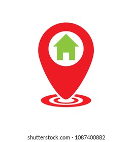 flat location pointer icon, pin signature, home, vector eps 10 