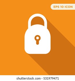 Flat lock icon illustration isolated vector sign symbol