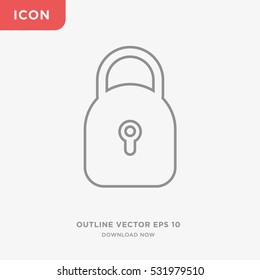 Flat lock icon illustration isolated vector sign symbol