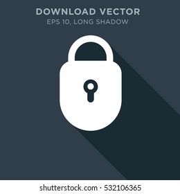 Flat lock icon illustration isolated vector sign symbol