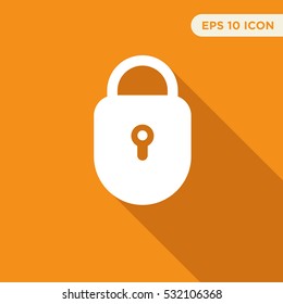 Flat lock icon illustration isolated vector sign symbol