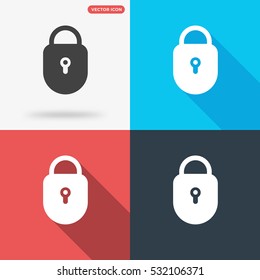 Flat lock icon illustration isolated vector sign symbol