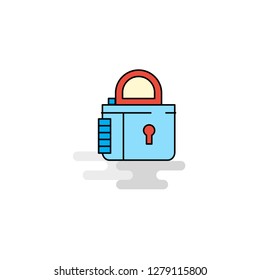 Flat Lock  Icon. Vector