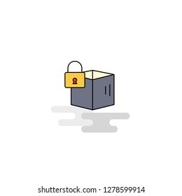 Flat Locked box Icon. Vector