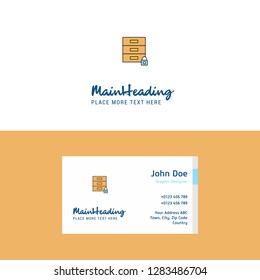 Flat Locked cupboard Logo and Visiting Card Template. Busienss Concept Logo Design