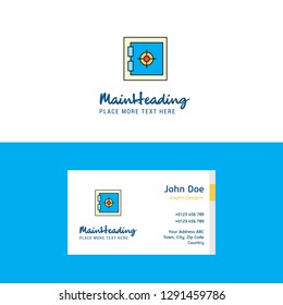 Flat Locker  Logo and Visiting Card Template. Busienss Concept Logo Design