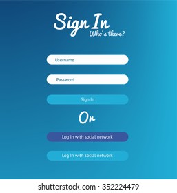 Flat Log in Template. Sign Up form