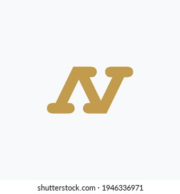Letras abstractas de iconos con logotipo plano A y V