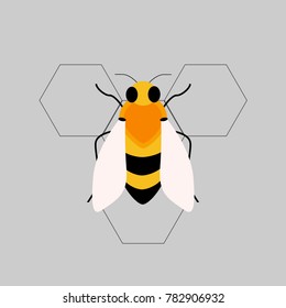 flat logo  bee