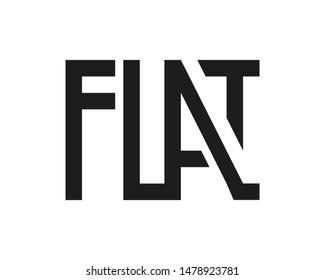 Flat logo black isolated on white. Graphic geometric lettering. Grotesque letters. Vector illustration.