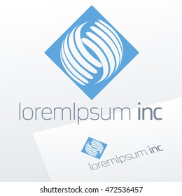 Flat logo for Business, Technology, Corporation.