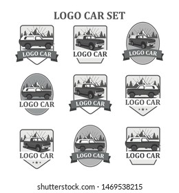Flat logo car collections illustration vector