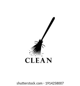 Flat logo clean icon with broom