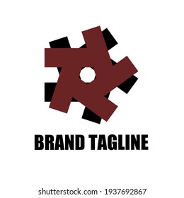 flat logo design in the form of gear or furniture.  logo for home industry, vector logo icon