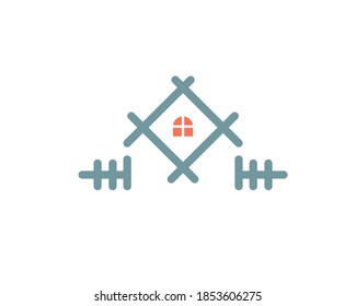 flaches Logo-Design Hashtag in Form eines Hauses