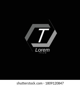 Flat Logo Design For Letter T.Creative And Modern Grey Colored Logo Design For Letter T.Alphabet T Logo Design