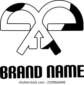 flat logo design letters b and k