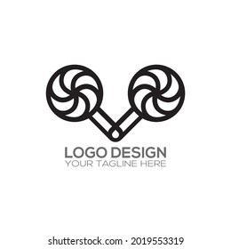 Diseño de logotipo plano. Logo moderno de caramelos.