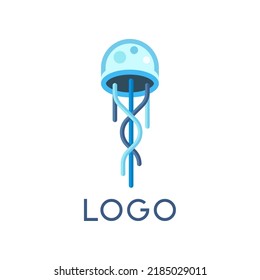 Flat logo design of octopus, vector icon